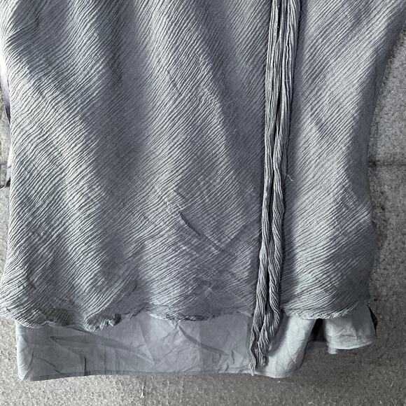 Express Womens Blouse Black Crew Neck Tie Tank 100% Silk Lined Side Zip XL - Picture 3 of 11